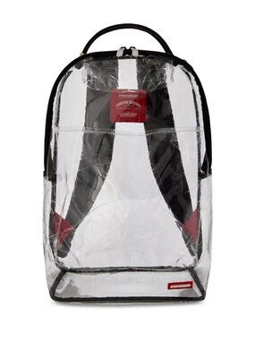 Sprayground Embossed Graff Clear Backpack🔥New PVC Bookbag Large School Bag